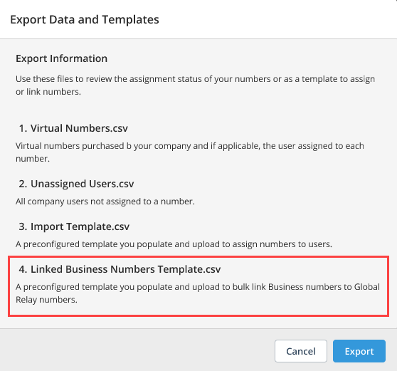 Linking and Delinking Business and Global Relay Numbers