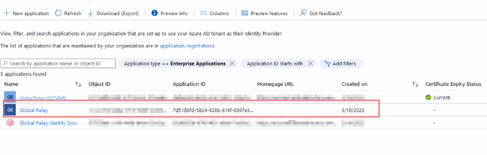 Configuring Global Relay for Intune in Azure Active Directory