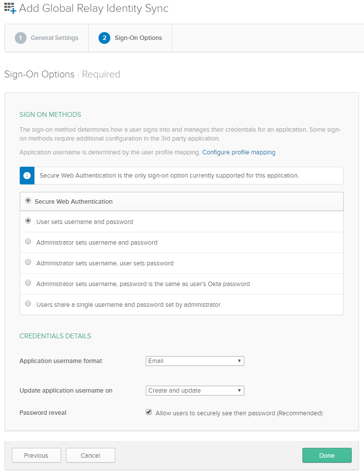 Configuring Global Relay Identity Sync for Okta (SCIM Provisioning)