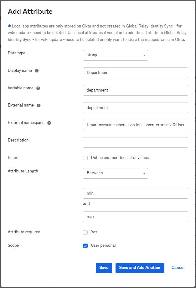 Configuring Global Relay Identity Sync for Okta (SCIM Provisioning)