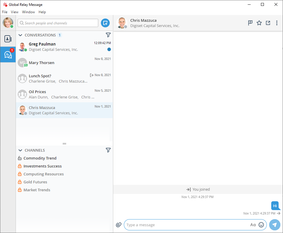Navigating Global Relay Message