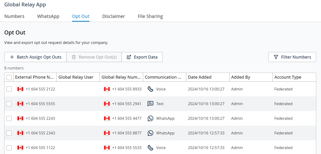Managing Opt Out Requests