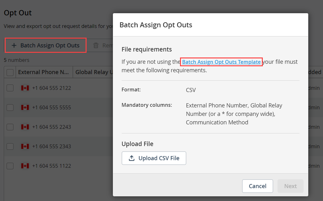 Managing Opt Out Requests